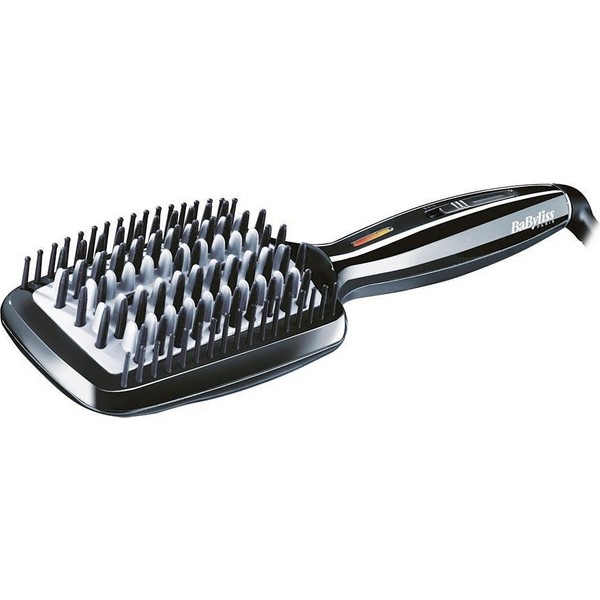 Babyliss Liss 200 Derece İyon Etkili Otomatik Kapanır 3D Isıtmalı Düzleştirici Saç Fırçası Siyah