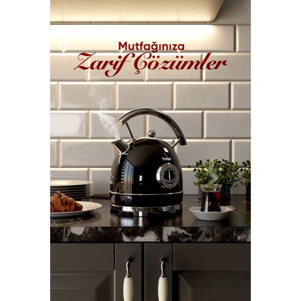 Fressi Isı Göstergeli Retro Kettle Su Isıtıcısı 1,8 Litre Fr-Kt06