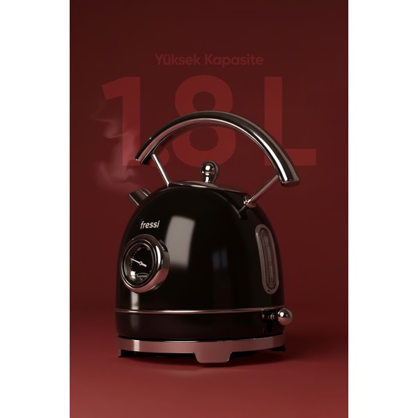 Fressi Isı Göstergeli Retro Kettle Su Isıtıcısı 1,8 Litre Fr-Kt06