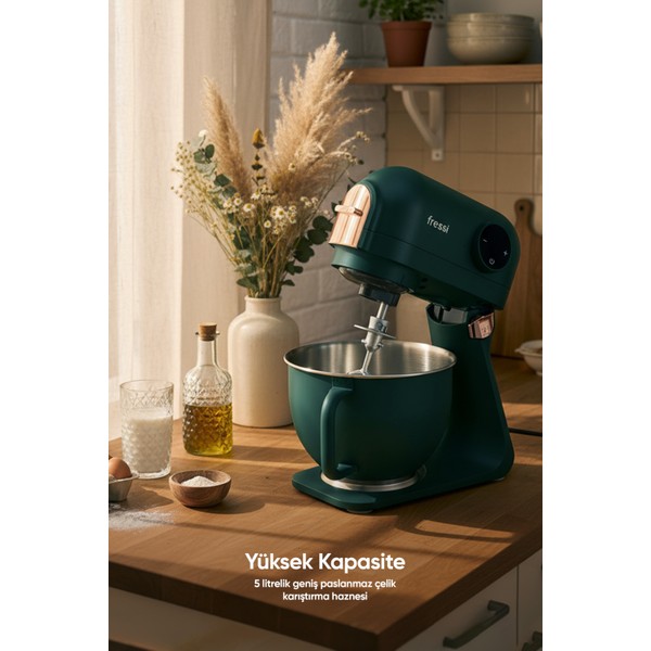 Fressi Fr-Sm2503 Allegro Tam Döküm Demir Standlı Mikser 1500W Güçlü 5 L Metal Hazne