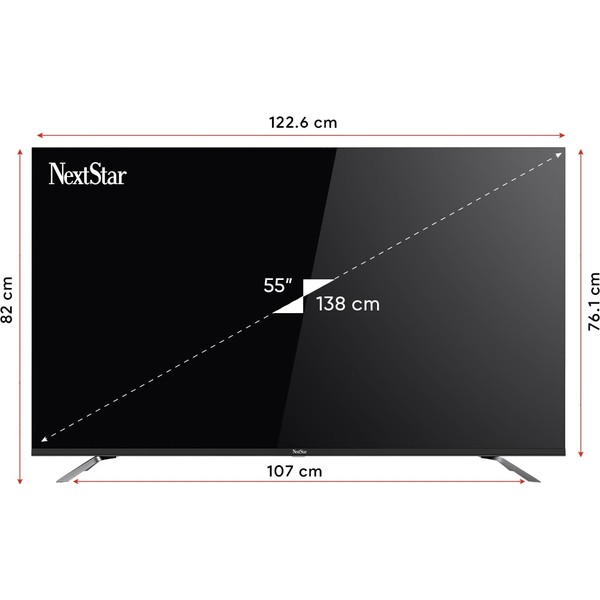 Nextstar Ye-55Idg11 55" 140 Ekran Uydu Alıcılı 4K Ultra Hd Google Smart Miniled