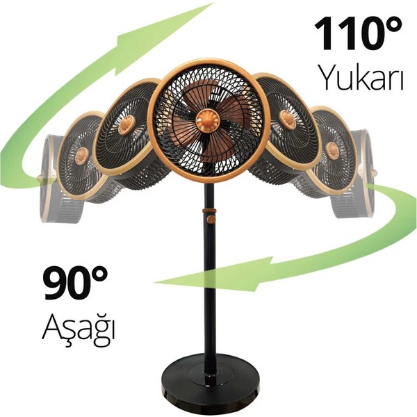 Kiwi Kfan-7419 Metal Kanatlı Salınım Fonksiyonlu Vantilatör 60 W Taşınabilir Masa Üstü