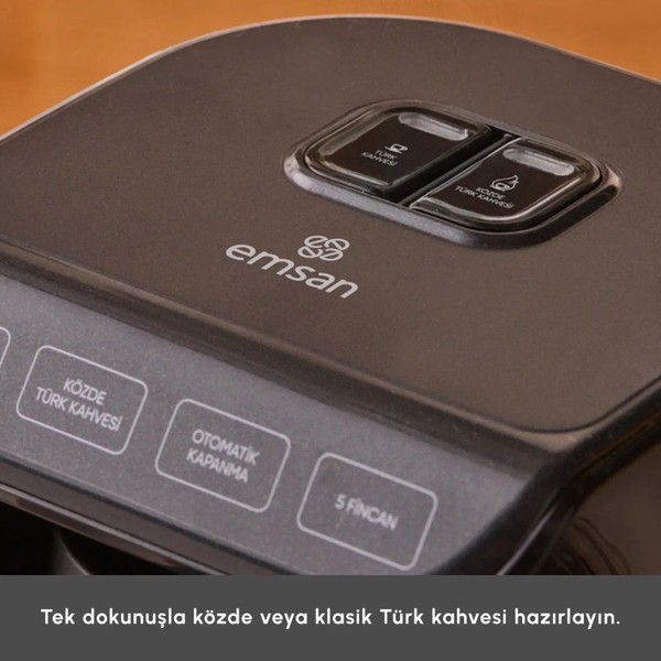 Emsan Közde Türk Kahve Makinesi Shiny Black 5 Fincan