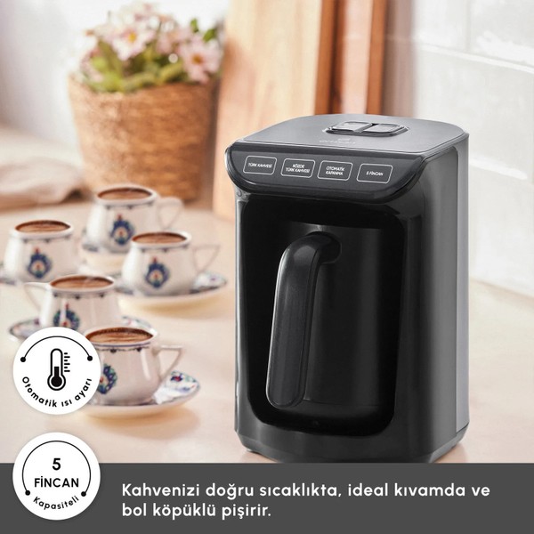 Emsan Közde Türk Kahve Makinesi Shiny Black 5 Fincan
