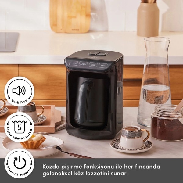 Emsan Közde Türk Kahve Makinesi Shiny Black 5 Fincan