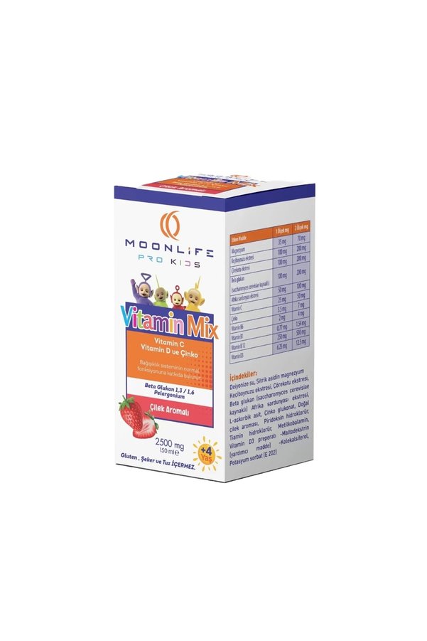 Moonlife Moon Life Pro Kids Vitamin C Ve D Çinko Beta Glukan 1,3 1,6 Çilek Aromalı ( Lipozomal )150 Ml