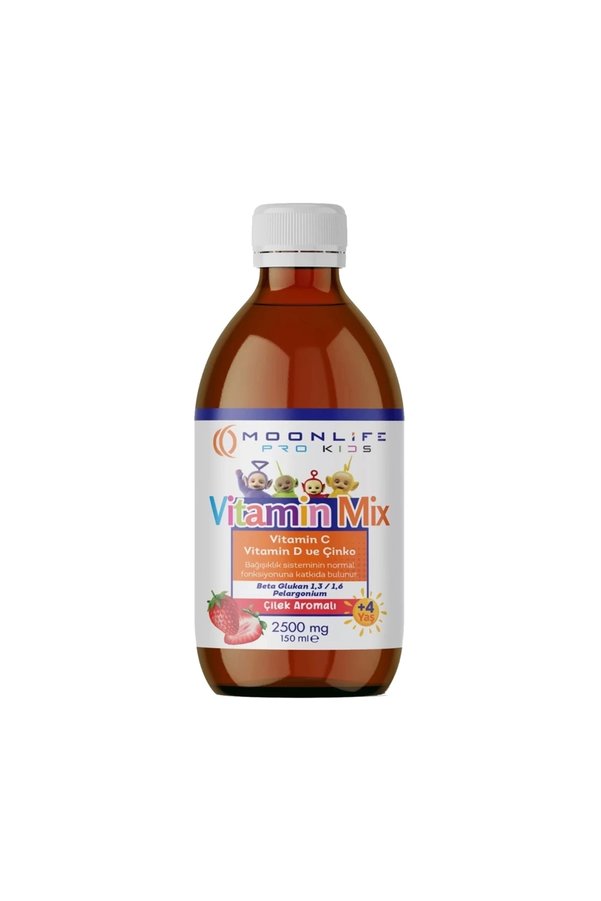 Moonlife Moon Life Pro Kids Vitamin C Ve D Çinko Beta Glukan 1,3 1,6 Çilek Aromalı ( Lipozomal )150 Ml