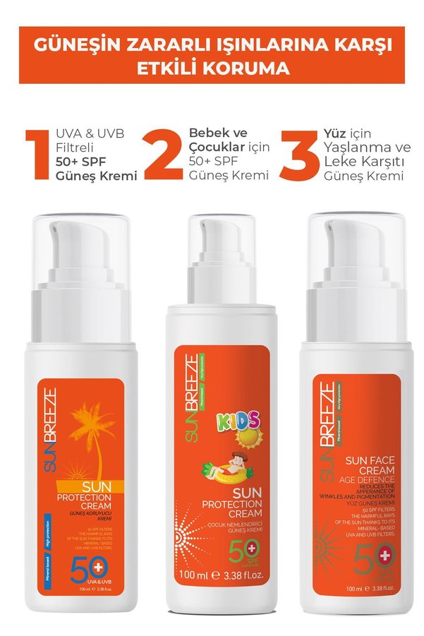 Sun Breeze Yüksek Koruma Ve Nemlendirici Etkili Yüz Güneş Koruyucu Krem Spf 50 Yüksek Korumalı 50 Ml