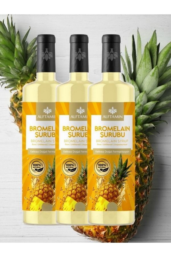 Aftamin Bromelain Ananas Içeren Detox Şurubu Bromelain Detox L-Carnitin Içeren Detox Şurubu 3 Adet
