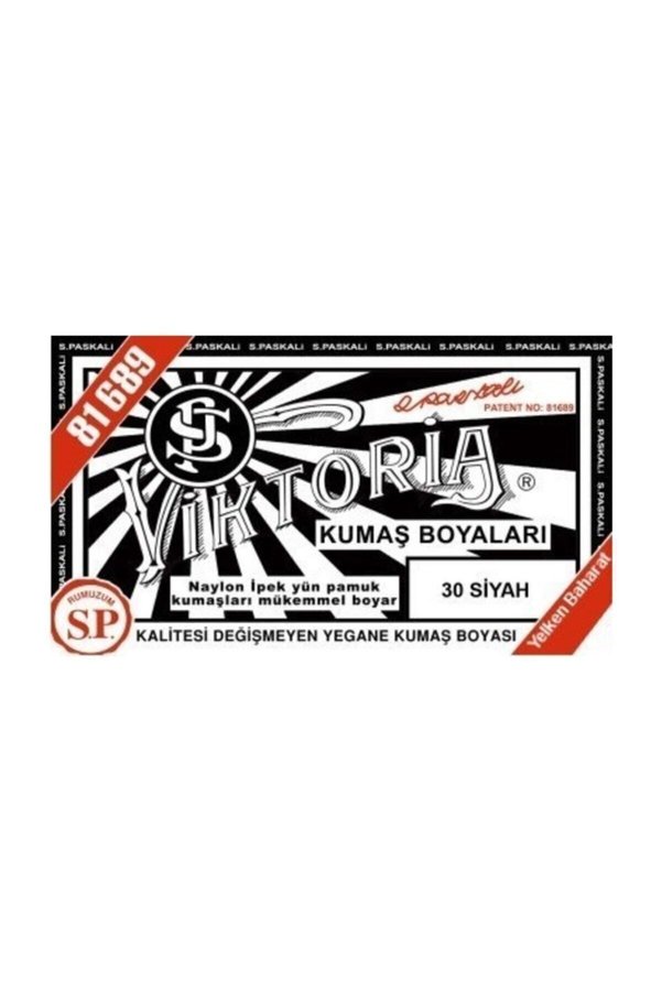 Victoria Boya Kumaş Boyası Siyah 2 Paket+Fiske Sabitleme 1Paket