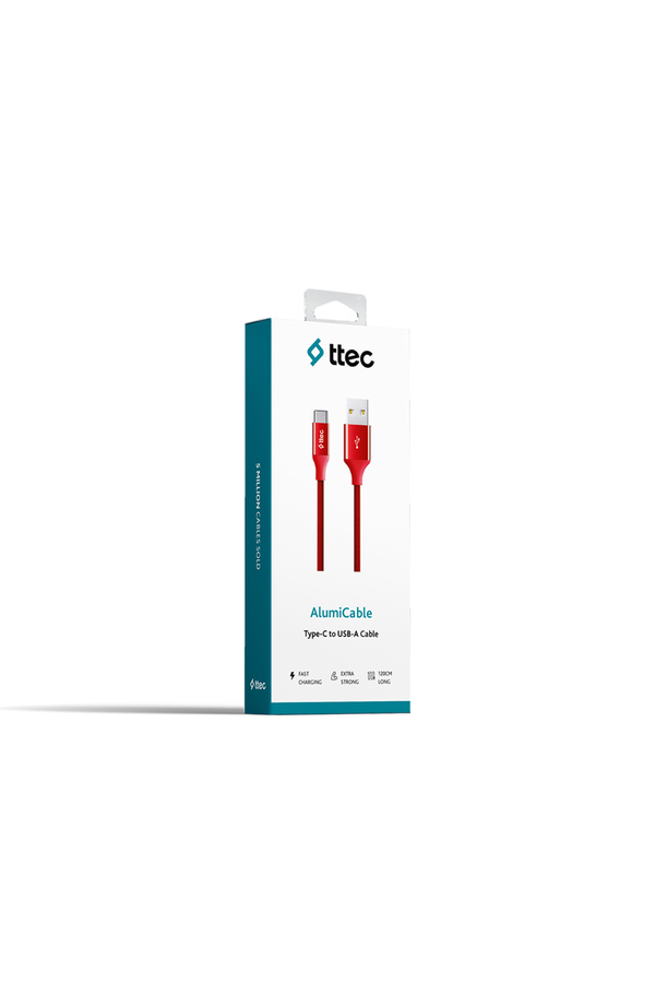Ttec Alumicable 2Dk18K Typec Şarj Kablosu,Kırmızı
