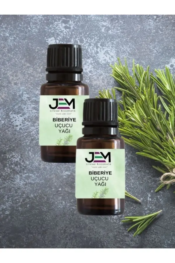Jem Kozmetik Bitkisel Biberiye Yağı 10 Ml Biberiye Uçucu Yağ 2 Adet