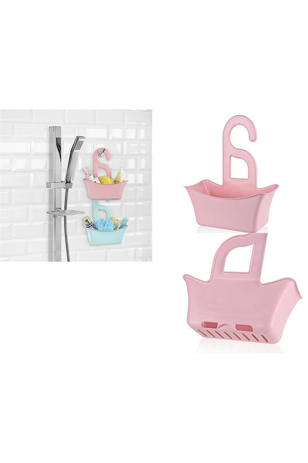 Ethab Ticaret Banyo Sepeti Delikli Sepet Çok Amaçlı Sabun Şampuan Tutucu Raf