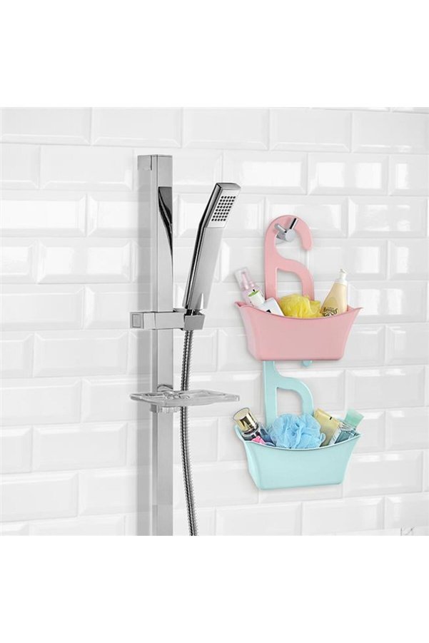 Ethab Ticaret Banyo Sepeti Delikli Sepet Çok Amaçlı Sabun Şampuan Tutucu Raf