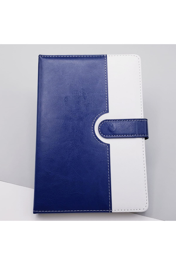 Evimdeyokyok Çizgili Termo Deri Defter Lacivert