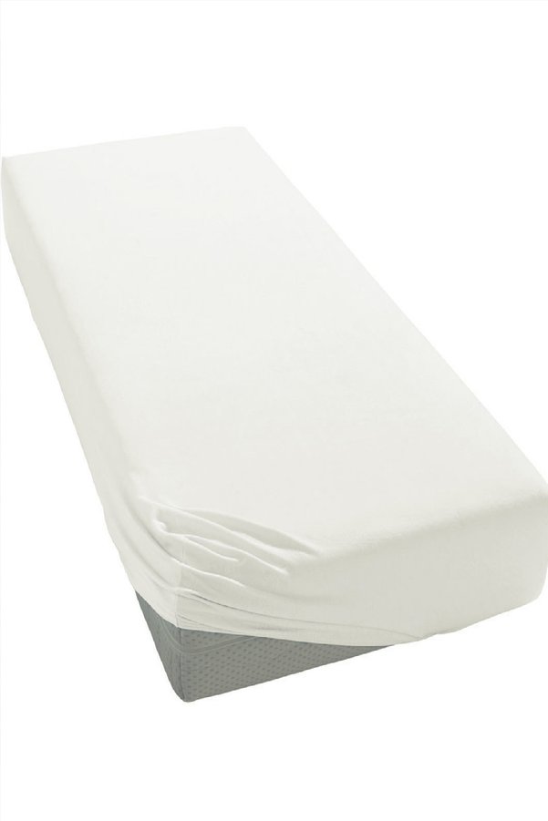 Altın Karma Jersey Penye Pamuklu 100X200 Cm Tek Kişilik Lastikli Çarşaf Beyaz