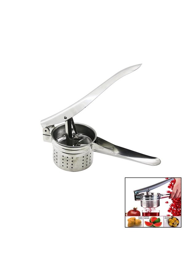 Go İthalat Manuel Kollu - Çelik Metal Patates Ezici - Meyve Sıkıcı Pres () Glbl-Stl57839
