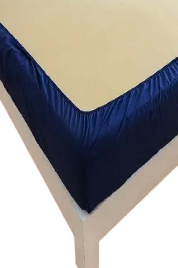 Evony Altın Karma Jersey Penye Pamuklu 100X200 Cm Tek Kişilik Lastikli Çarşaf Lacivert