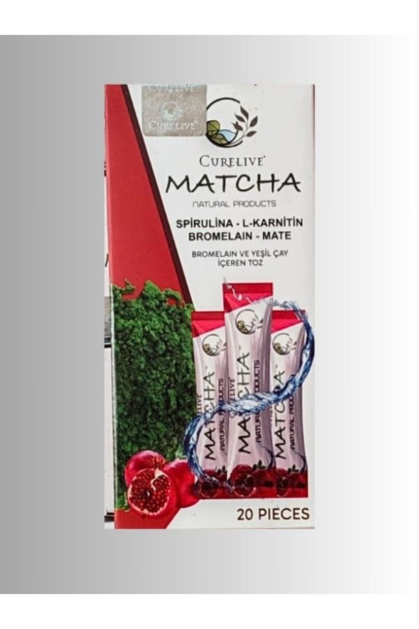 Aleyna Baharat Curelive Matcha Detox Nar Aromalı Spirulina L-Carnitine Bromelain Mate