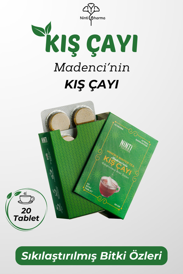 Nintipharma Madencinin Kış Çayı, Zengin Içerikli C Vitaminli Atom Kış Çayı 20 Çay Tableti