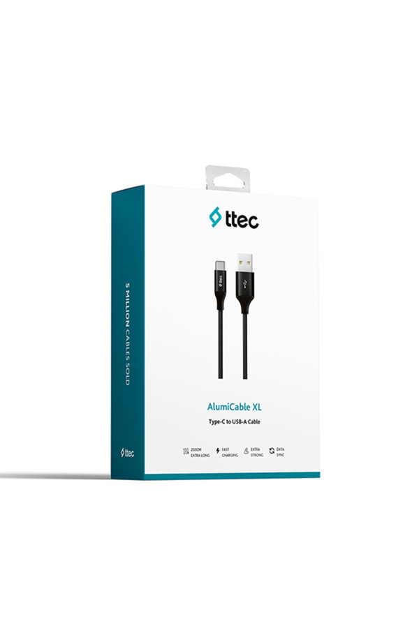 Ttec 2Dk23S Alumicable Xl Typec Şarj Kablosu 2Mt.siyah