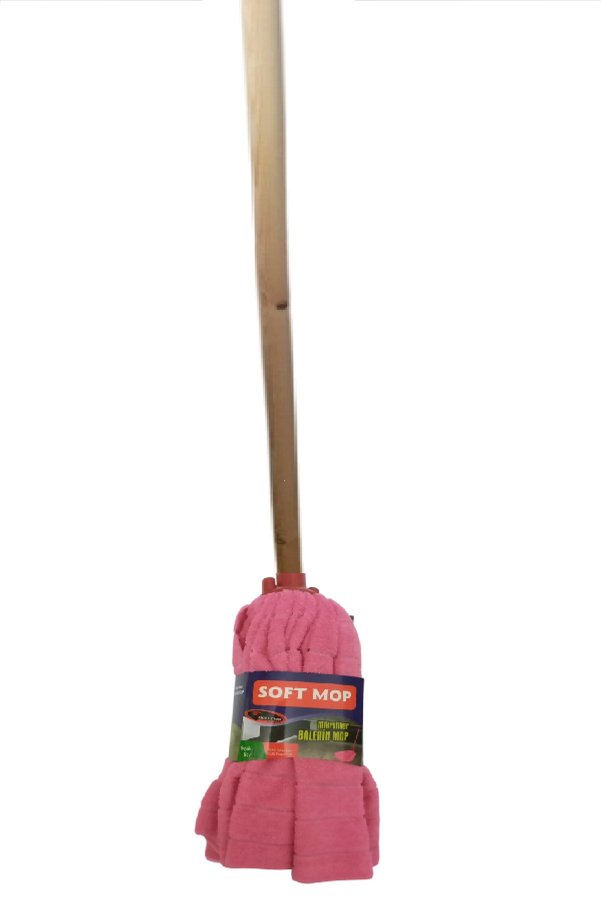 Soft Mop Mikrofiber Havlu Paspas Mop Ucu Ahşap Sapı Takım