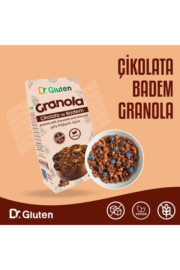 Dr.gluten Dr Gluten Glutensiz Granola Çikolata-Badem 250 Gr