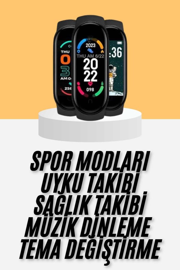 Markentegra M6 Akıllı Bileklik Siyah Adımsayar Spor Takibi Android Ve İos Uyumlu