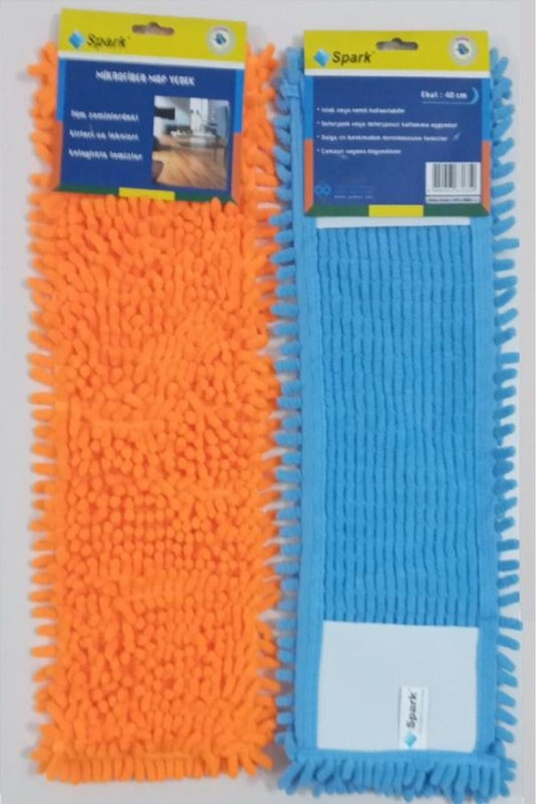 Spark 2 Adet Spark Makarna Mop Ucu Mikrofiber Paspas Yedeği 40 Cm