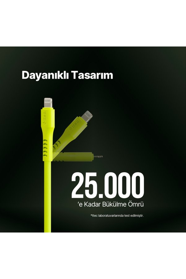 Ttec Usb-C - Lightning Hızlı Şarj Kablosu 120Cm Neon Sarı
