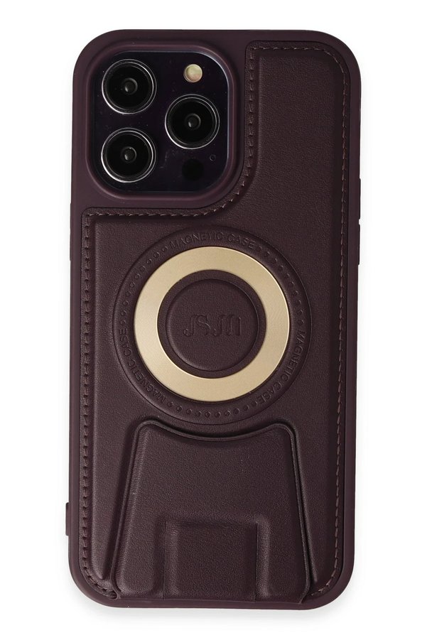 CepteToptan iPhone 13 Pro Max Kılıf Merkür Magneticsafe Standlı Kapak - Derin Mor - DROPX9451-5679