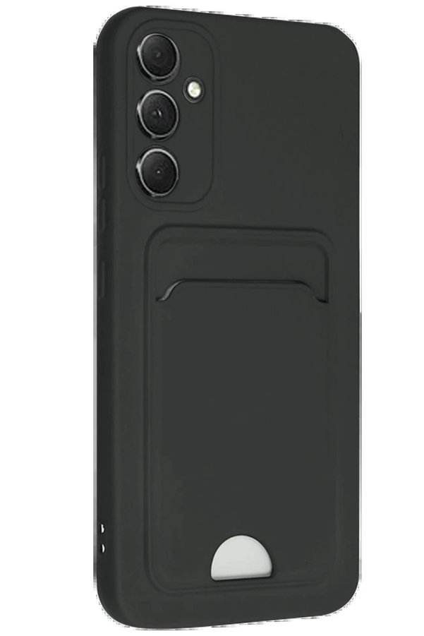 Samsung Galaxy A16 5G Kılıf Kelvi̇n Kartvi̇zi̇tli̇ Si̇li̇kon - Si̇yah - Dropx9111-7791