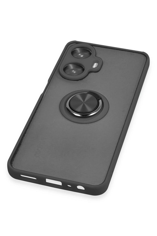 Realme C55 Kılıf Montreal Yüzüklü Si̇li̇kon Kapak - Si̇yah - Dropx9719-4381