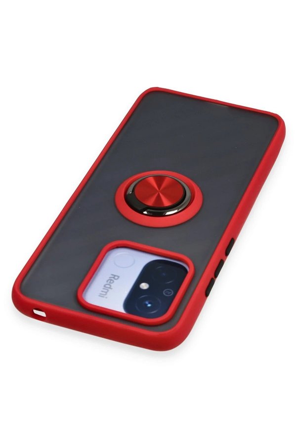 Xi̇aomi̇ Redmi̇ 12C Kılıf Montreal Yüzüklü Si̇li̇kon Kapak - Kırmızı - Dropx6493-9991
