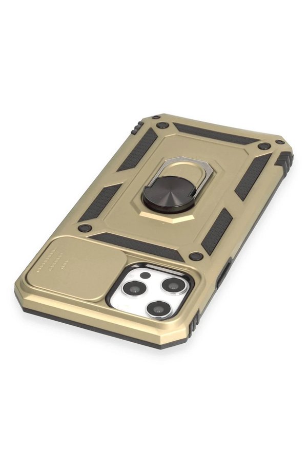 İphone 12 Pro Max Kılıf Pars Lens Yüzüklü Si̇li̇kon - Gold - Dropx9931-1626