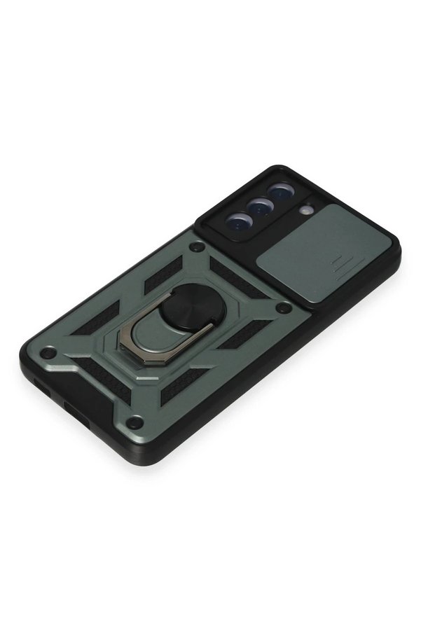 Samsung Galaxy S21 Fe Kılıf Pars Lens Yüzüklü Si̇li̇kon - Yeşi̇l - Dropx5302-3695