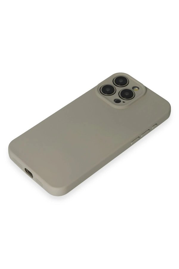 İphone 15 Pro Max Kılıf Nano İçi̇ Kadi̇fe Si̇li̇kon - Beyaz Ti̇tanyum - Dropx7390-1379