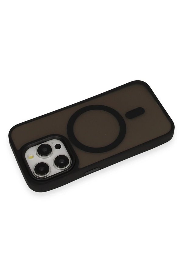 İphone 15 Pro Max Kılıf Oslo Magsafe Kapak - Si̇yah - Dropx5977-1927