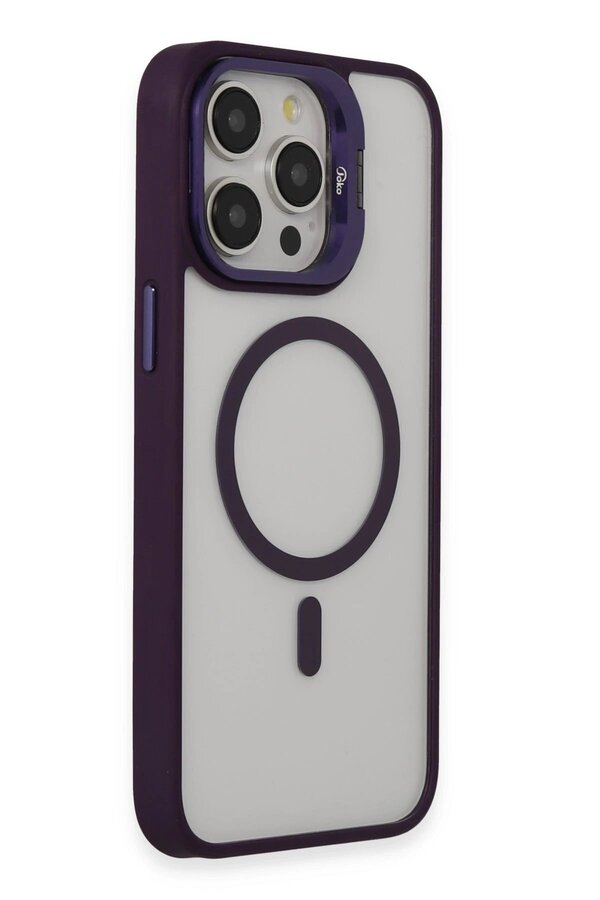 İphone 15 Pro Max Kılıf Roblox Lens Magsafe Standlı Kapak - Deri̇n Mor - Dropx9454-1112
