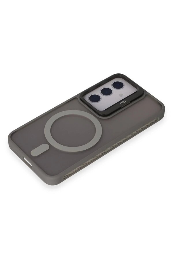 Samsung Galaxy S24 Flet Lens Magsafe Kapak - Gri̇ - Dropx1012-1683