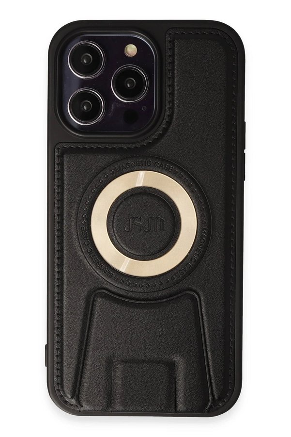 CepteToptan iPhone 13 Pro Max Kılıf Merkür Magneticsafe Standlı Kapak - Siyah - DROPX7715-4994