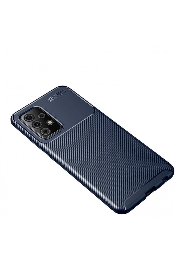 Samsung Galaxy A52 Kılıf Auto Focus Karbon Kapak - Laci̇vert - Dropx9969-9058