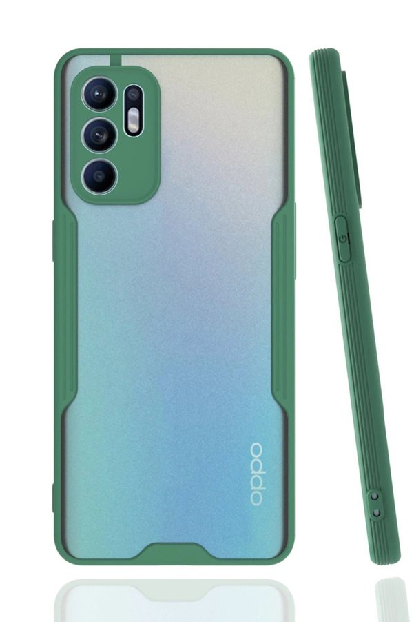 CepteToptan Oppo Reno 6 Kılıf Platin Silikon - Yeşil - DROPX2990-5696