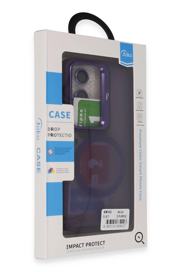 Samsung Galaxy S24 Flet Lens Magsafe Kapak - Deri̇n Mor - Dropx6570-5278