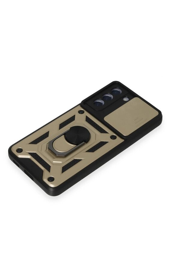Samsung Galaxy S21 Fe Kılıf Pars Lens Yüzüklü Si̇li̇kon - Gold - Dropx8510-5963
