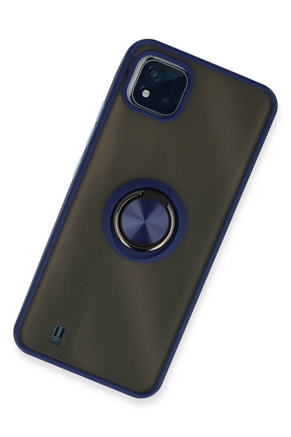 Realme C11 2021 Kılıf Montreal Yüzüklü Si̇li̇kon Kapak - Laci̇vert - Dropx1762-5822