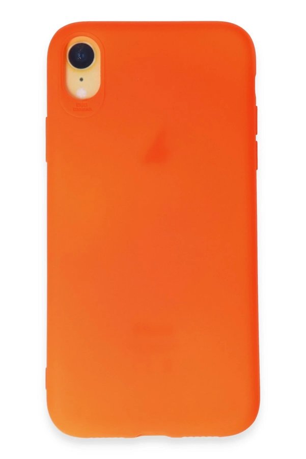 CepteToptan iPhone XR Kılıf First Silikon - Parlak Turuncu - DROPX4076-4733