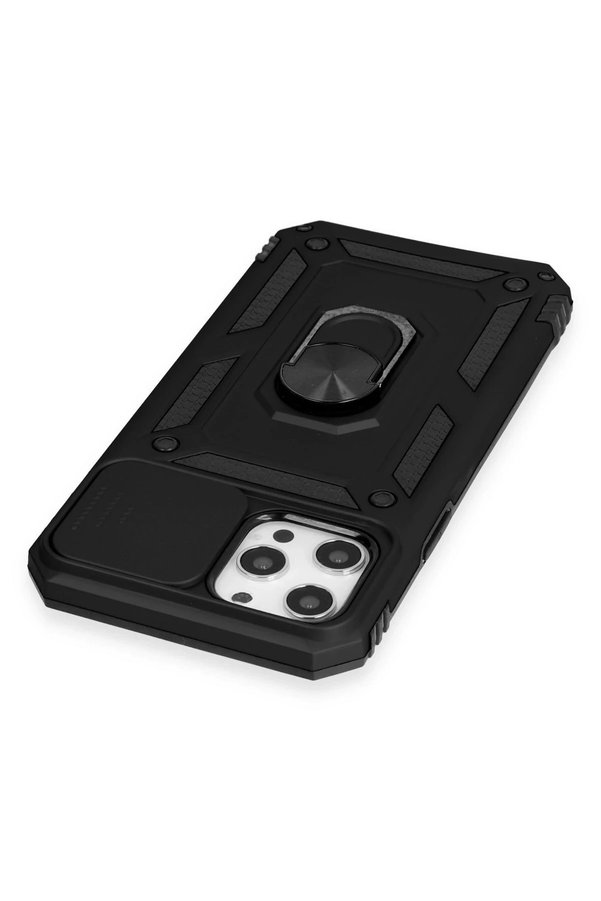 İphone 12 Pro Max Kılıf Pars Lens Yüzüklü Si̇li̇kon - Si̇yah - Dropx2975-2846
