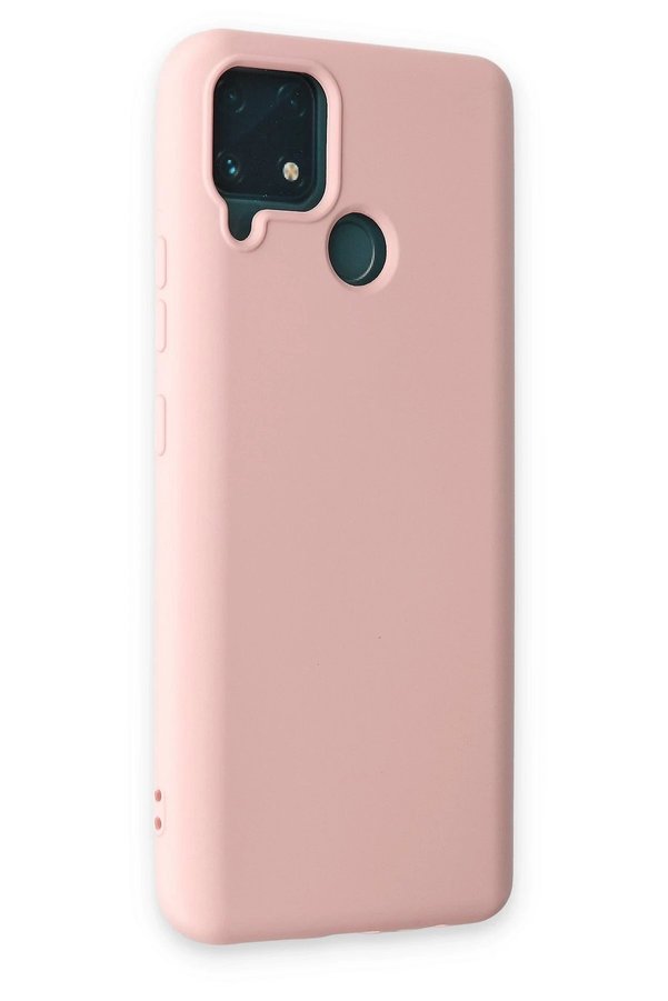 Realme C15 Kılıf Nano İçi̇ Kadi̇fe Si̇li̇kon - Pudra - Dropx1558-3577