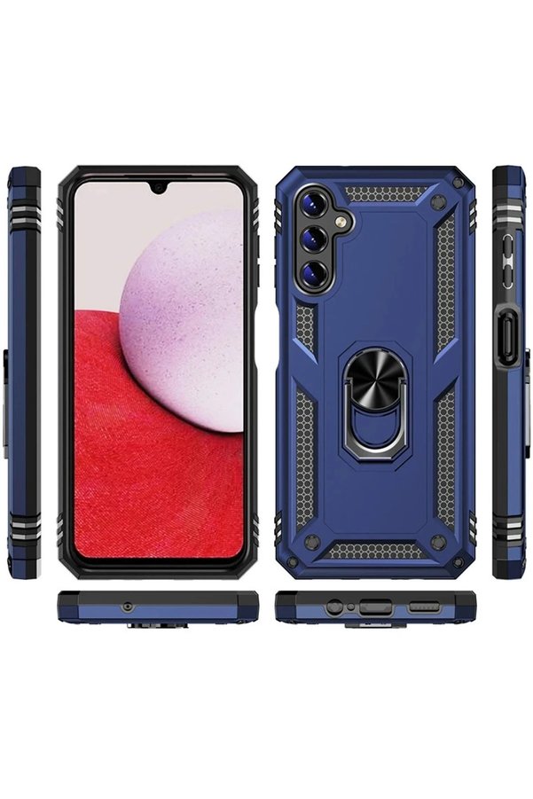 Samsung Galaxy A04S Kılıf Sofya Yüzüklü Si̇li̇kon Kapak - Si̇yah - Dropx3136-2598
